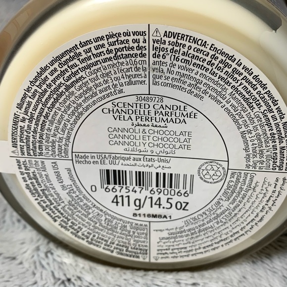 Italy Cannoli & Chocolate 3-Wick Candle from Bath & Body Works (2018) BBW - Picture 3 of 3